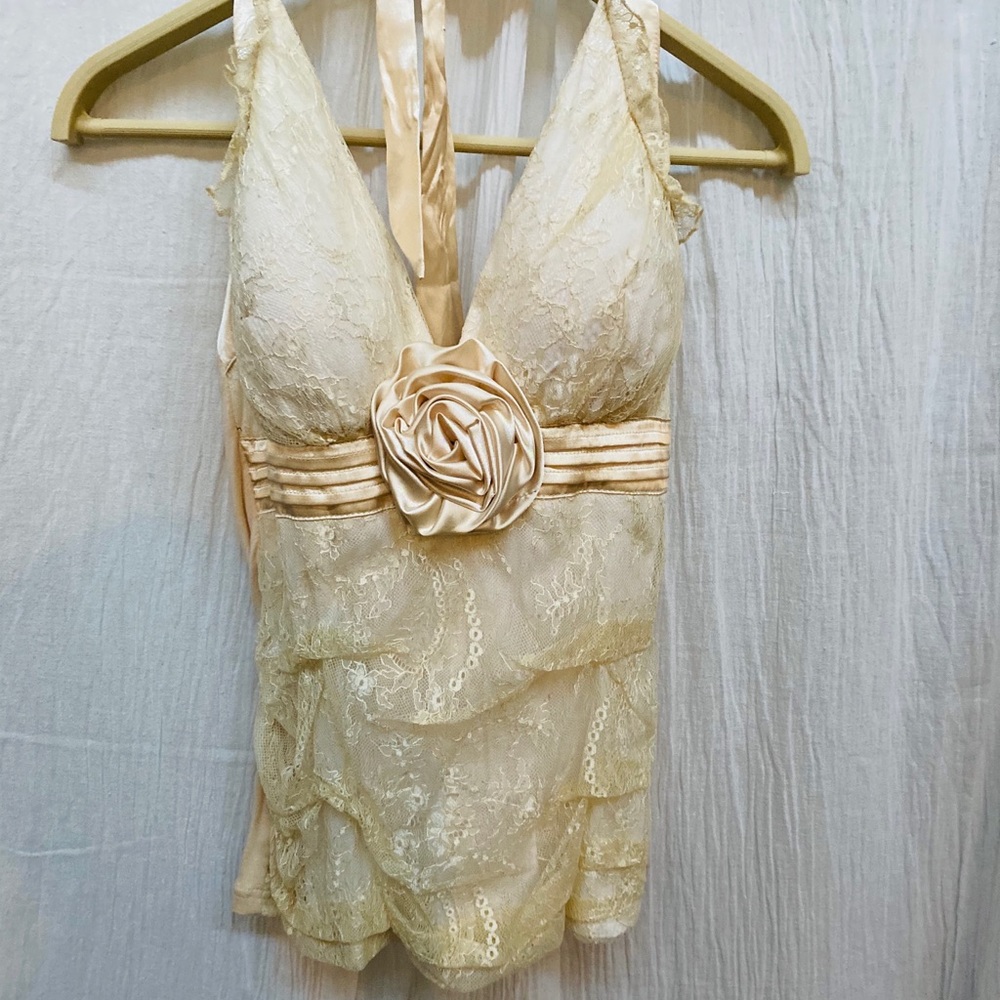 Beautiful Backless Tie Up Silky Halter